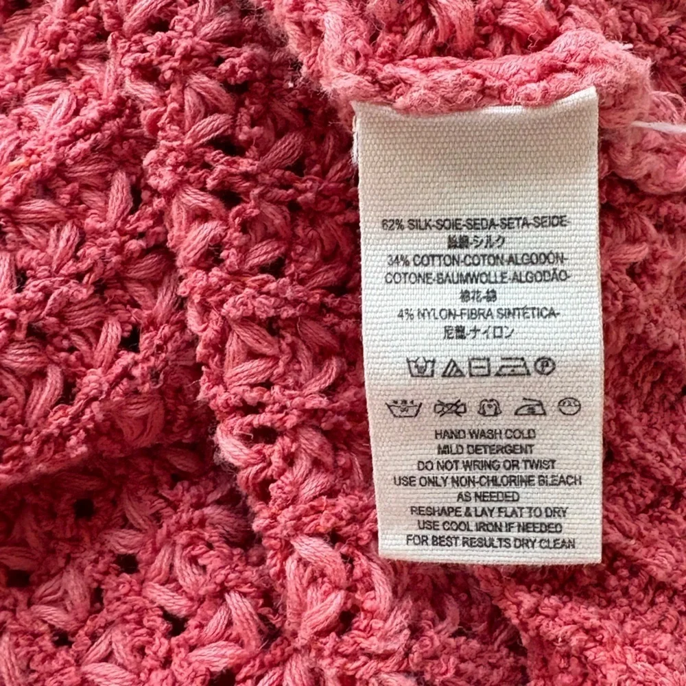 Free People I'll Be Around Fringe Hem Open Cardigan Sweater Medium